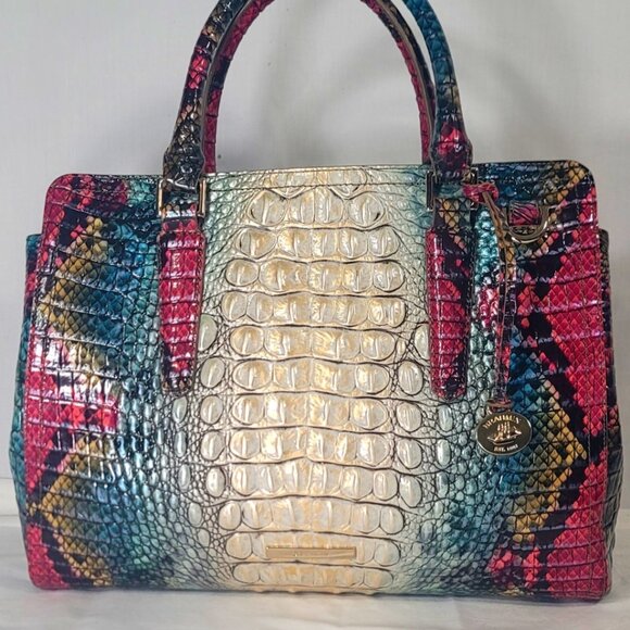 BRAHMIN KOMODO OMBRE SMALL FINLEY SHOULDER BAG/PURSE W/CROSSBODY STRAP/DUSTBAG - Picture 2 of 12